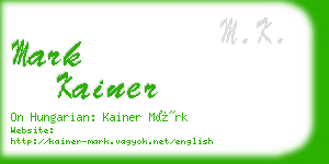 mark kainer business card